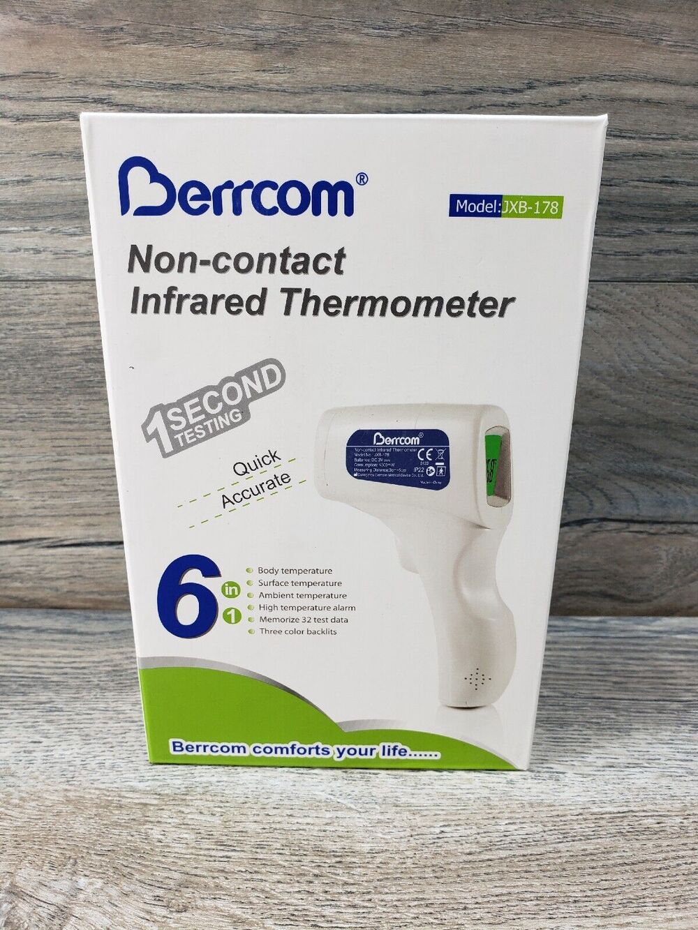 Berrcom JXB-178 Non Contact Infrared Forehead Thermometer Digital Fever NEW